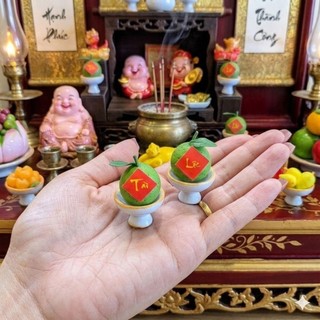 Dĩa chuối đất sét Nhật mini thờ cúng mini thần tài thổ địa mini