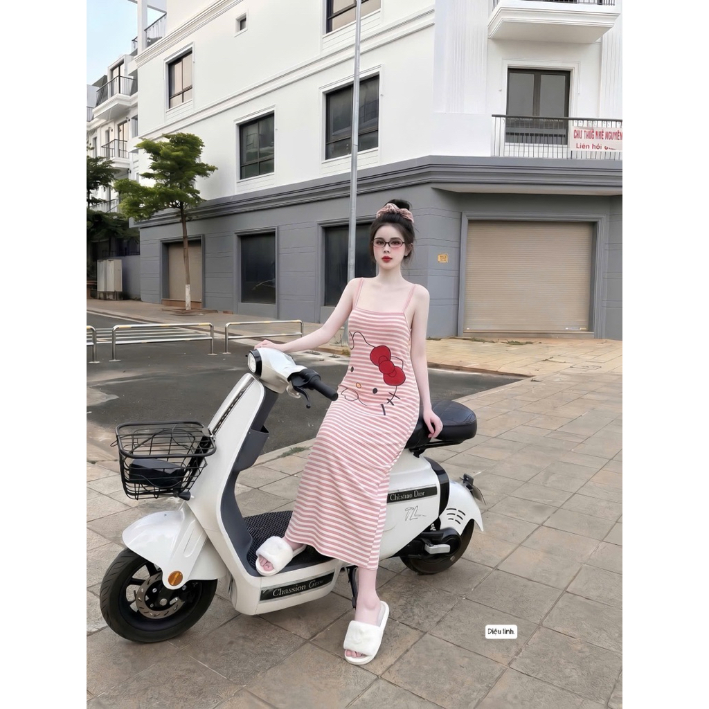 váy kitty xuông kèm chun buộc tóc mặc nhà hay đi chơi đều cutiee lun ạ
