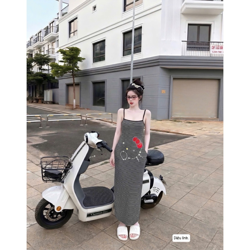 váy kitty xuông kèm chun buộc tóc mặc nhà hay đi chơi đều cutiee lun ạ