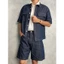 Đồ Bộ Nam ModMen - Set Jean Nam Áo Sơ Mi Tay Ngắn Và Quần Short Denim Form Rộng Hàn Quốc Urban Denim Set Cao Cấp