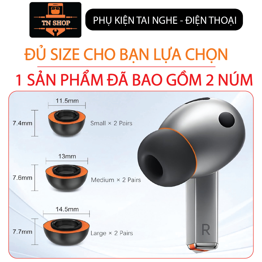 [BUDSPRO3/4 FOAM BỌT BIỂN ] BỘ NÚM TAI NGHE DÀNH CHO SAMSUNGBUDS PRO GEN 3 PRO GEN 4 TÍCH HỢP ĐỆM FOAM BỌT BIỂN