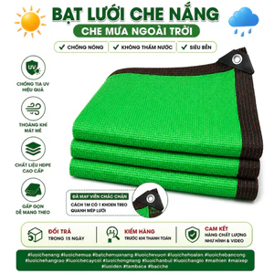 Lưới che nắng màu xanh 80-86% . May viền , đóng 1mét 1khoen xung quanh lưới