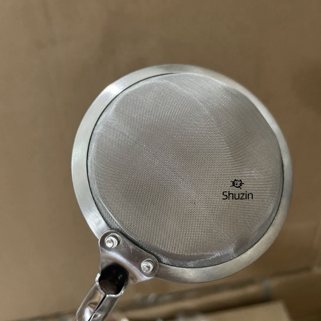 Vợt lọc dầu / vớt bọt inox 304 cán gỗ cao cấp M261