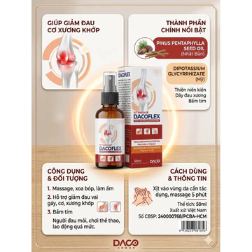 Xịt Massage giảm đau cổ vai gáy DACOFLEX – Giảm Đau Cơ Xương Khớp, đau vai gáy