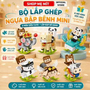 Bộ Lắp Ghép Ngựa Bập Bênh Vui Nhộn Mini, Mô Hình Lắc Lư Để Bàn, Đồ Chơi Lắp Ráp Sáng Tạo Cho Bé
