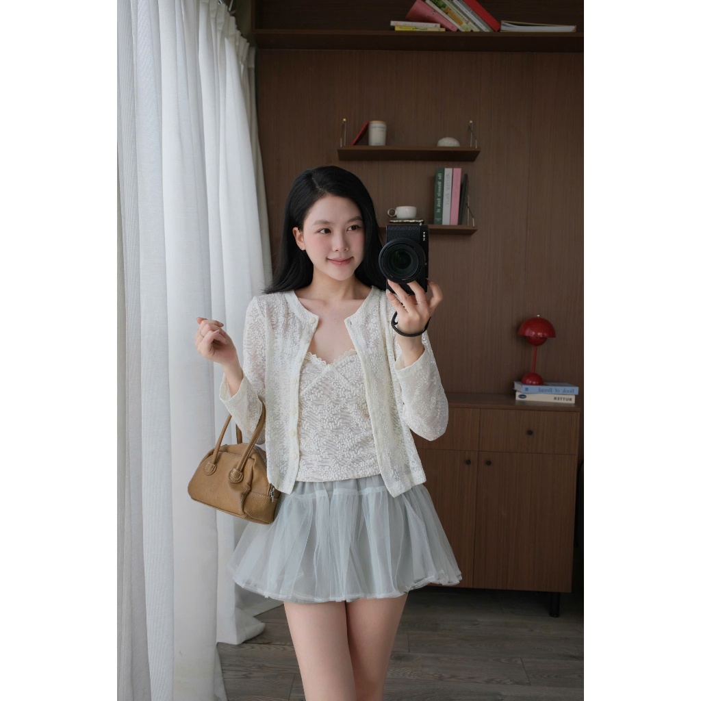 Zoey Skirt (TSW) Chân váy voan xoè dáng ngắn 2 lớp Nữ the.sweaterweather