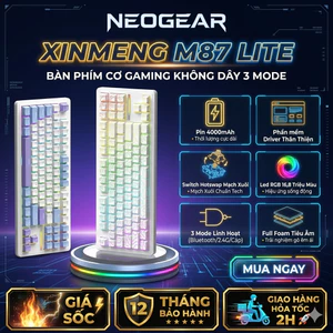 Bàn Phím Cơ không dây XinMeng M87 Pro - 3 Mode, Mạch Xuôi, Hotswap, Led RGB, Pin5000mAh, Full Foam