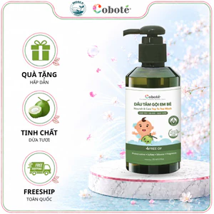 Dầu Tắm Gội Toàn Thân Cho Bé Coboté, Chiết Xuất Dừa, Cam Quýt, Tràm gió. An toàn, lành tính, dịu nhẹ cho làn da bé