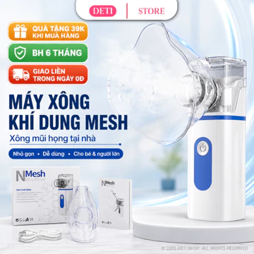 Máy Xông Mũi Họng, Máy Thở Khí Dung Đa Năng 2 trong 1 Cho Bé Và Người Lớn Máy Thở Khí Dung Cầm Tay Nhỏ Gọn DETI SHOP