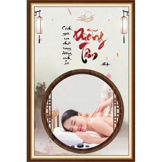 Tranh trang trí spa dưỡng sinh, decor gội đầu dưỡng sinh, tranh ngâm chân thảo dược in trên vải lụa (tặng kèm keo dán)
