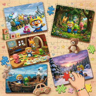 COMBO SỈ 5 tranh ghép A4 Chim cánh cụt Pororo TooYoo TG0142
