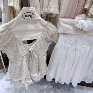 Áo Tơ Tay Bồng Hoa Nhí Vintage Hàn Quốc Xinh Xắn Ngào Trẻ Trung Trenddy QCCCl1(Ảnh thật )|Dami.Studio