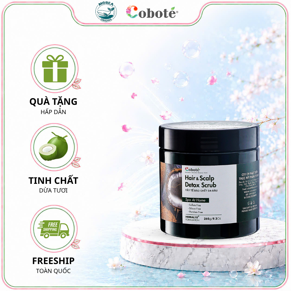 Muối tẩy tế bào chết cho da đầu sạch gàu, giảm ngứa, thành phần an toàn lành tính 75gr/265gr