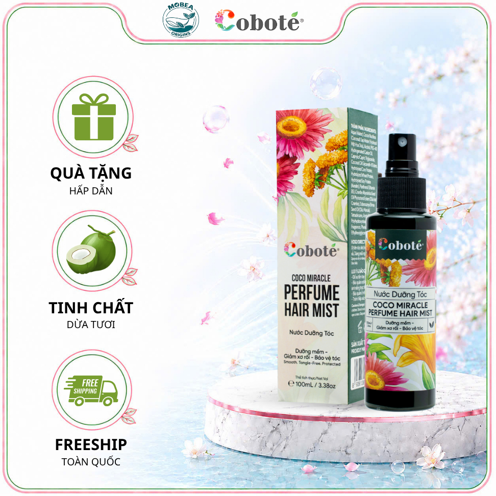 Nước Dưỡng Tóc  Perfume Hair Mist – Xịt Dưỡng Tóc Thơm Mượt Từ Nước Cất Mật Hoa Dừa