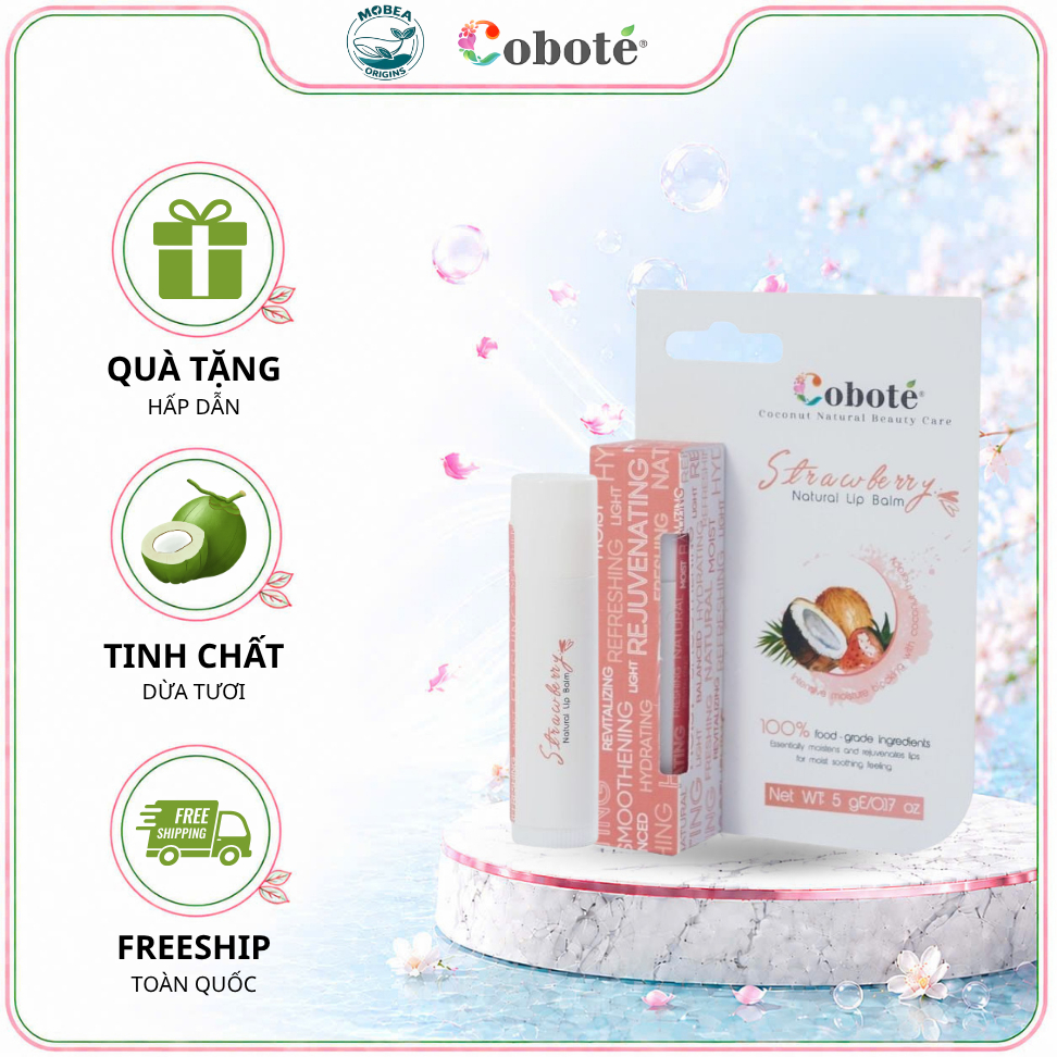 Son dưỡng môi không màu natural lip balm giúp môi mềm mịn và căng mọng 5g