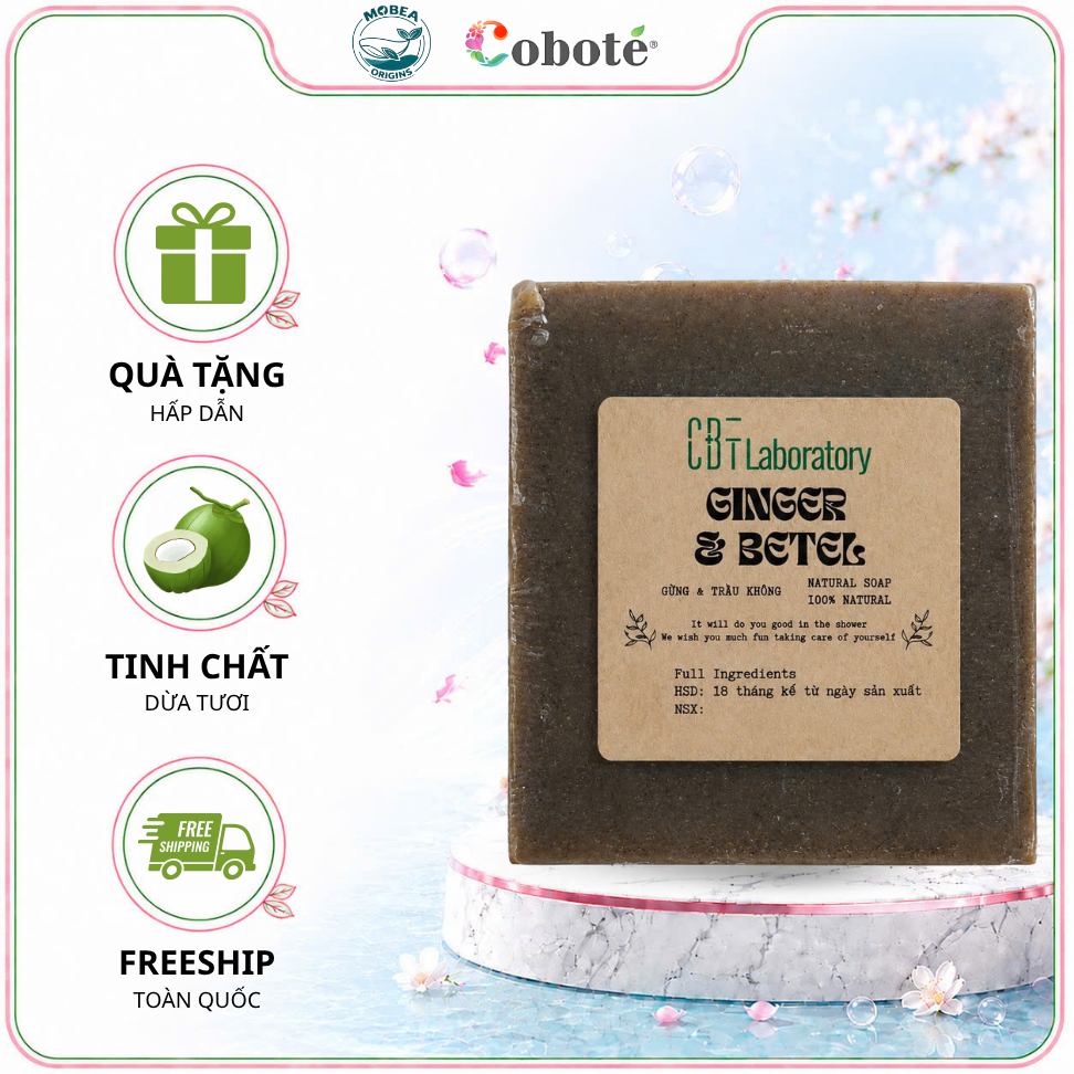 Xà phòng thảo mộc gừng trầu không làm sạch và dưỡng ẩm cho da 120g