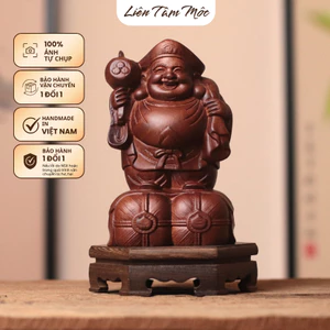 Tượng Daikokuten Thần Tài Nhật Bản, Gỗ Hương Chạm Khắc Thủ Công Mỹ Nghệ Cao Cấp, Trang Trí Phong Thủy, Tài Lộc May Mắ