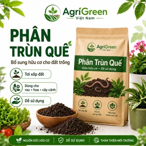 Phân Trùn Quế Hữu Cơ AgriGreen Việt Nam Tơi Xốp Đất, Bổ Sung Dinh Dưỡng Cho Rau Hoa Cây Cảnh, Dễ Sử Dụng