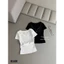 💥 Áo Thun phối da dáng #basic dễ mặc - chất liệu co dãn mềm mát . Chuẩn hàng L1-QCCC FREE SIZE m