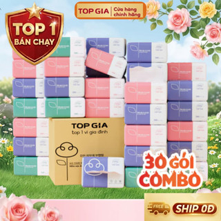 Giấy ăn gấu trúc, thùng 30 gói rút, giấy top gia hàng cao cấp