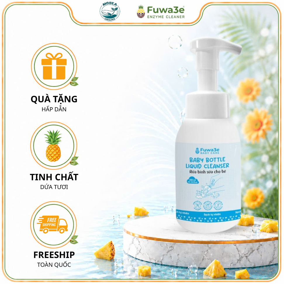 Nước rửa bình sữa cho bé Fuwa3e - Rửa sạch mùi sữa, cặn sữa và các vết bẩn cứng đầu.