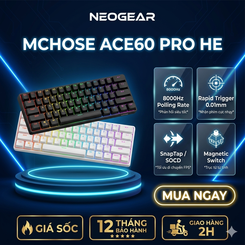 ⚡[Cực Hot] Bàn Phím Cơ Mchose Ace60/Ace68 Pro HE, Hotswap, 8KHz, Rapid ...