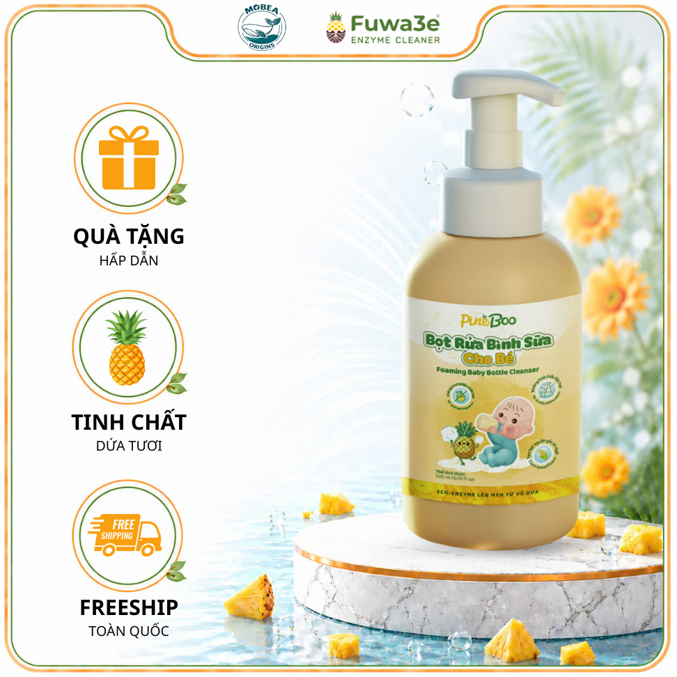 Nước giặt đồ cho bé PineBoo an toàn không hóa chất - Dịu nhẹ cho da bé, không gây khô hay kích ứng 500ml