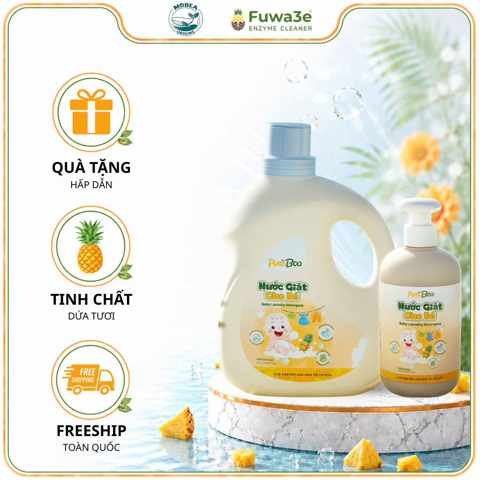 Nước Giặt Hữu Cơ Cho Bé PineBoo 2.1L Không Hóa Chất Độc Hại - Dịu Lành Cho Da Nhạy Cảm
