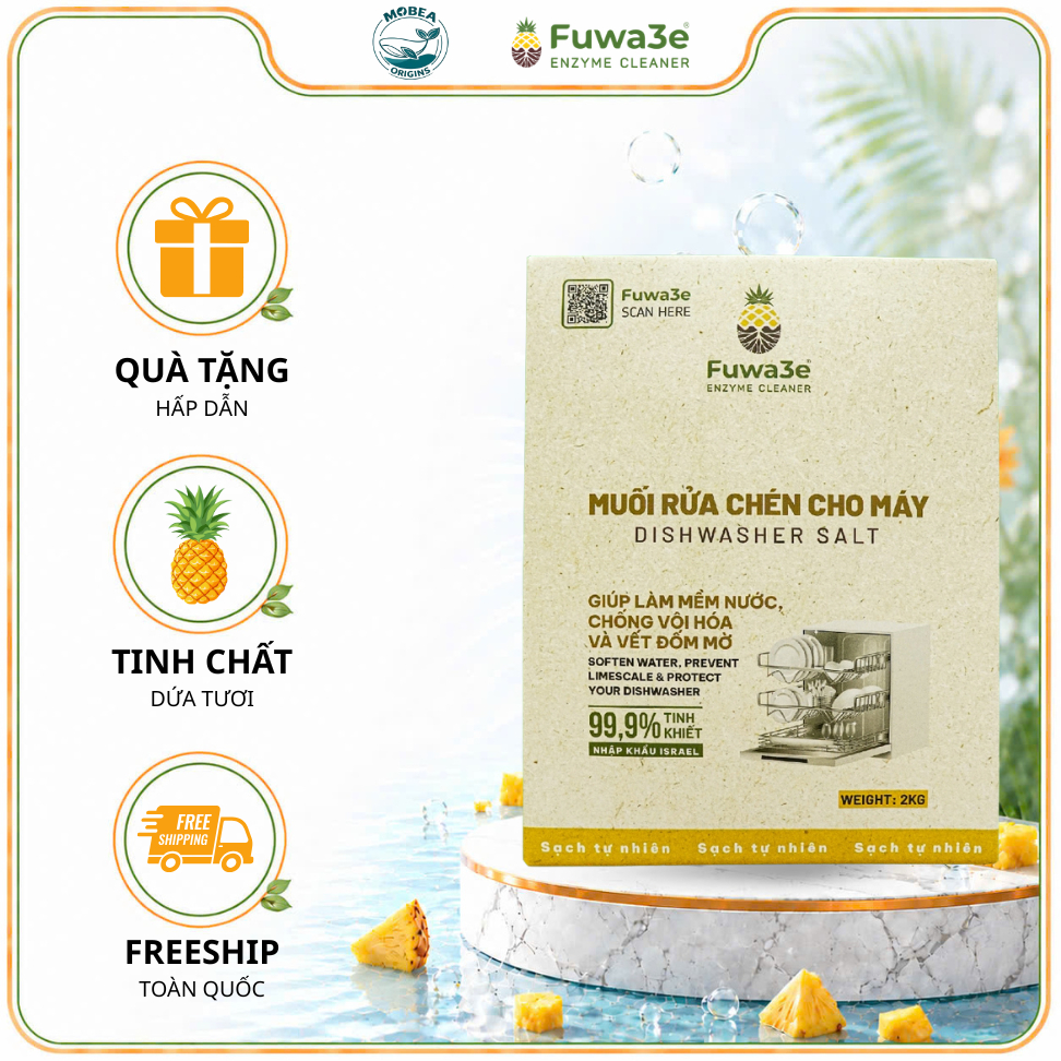Muối Rửa Bát Cho Máy Rửa Chén Bát Làm Mềm Nước Tăng Hiệu Quả Ngăn Cặn Vôi 2kg