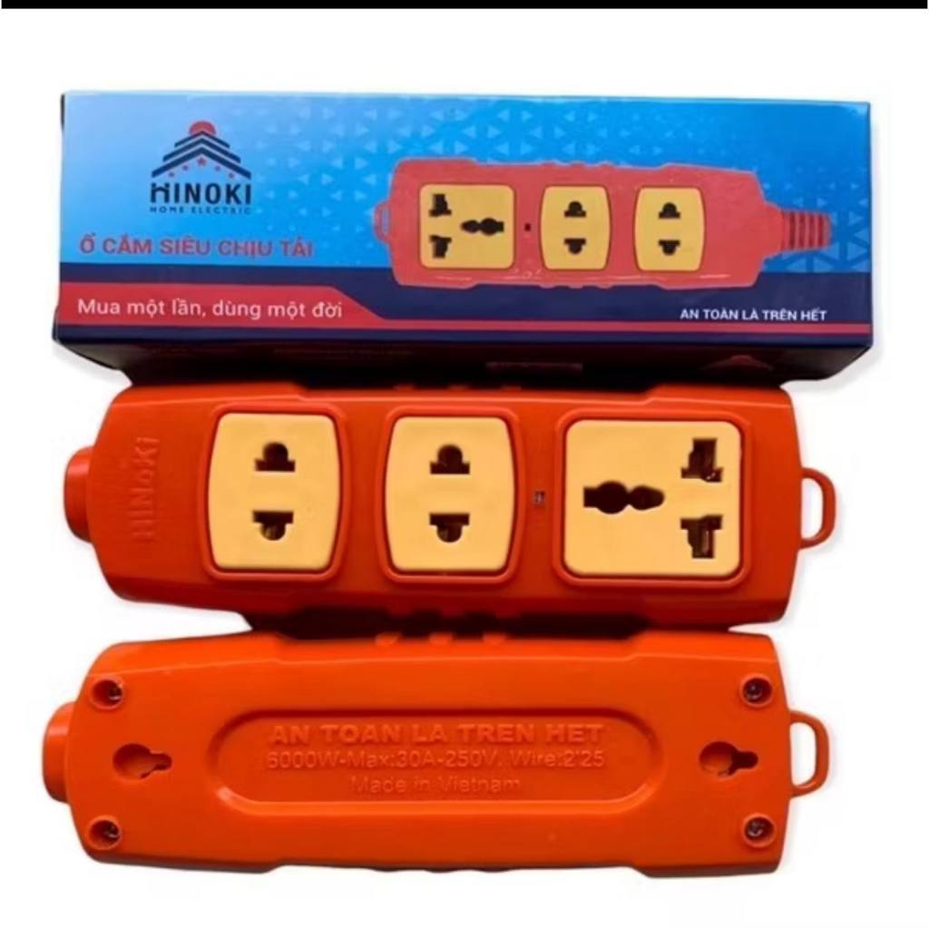 Combo 2/3/5 Cái Ổ Cắm Điện Đa Năng HINOKI Cắm Trực Tiếp 3 Ổ Chịu Tải 6000W Chống Cháy An Toàn Tiết Kiệm