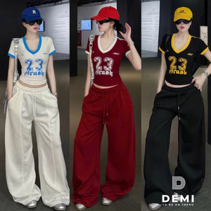 Set 23 CRUSH cổ tim áo phối viền quần trơn basic cá tính tone màu nổi bật chất liệu sịn mịn 🔥 SM