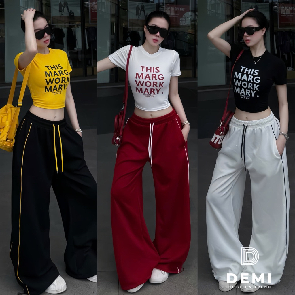 Set lé THIS áo dáng ngắn quần mix lé cá tính phom basic tone màu nổi bật chất liệu sịn mịn 🔥