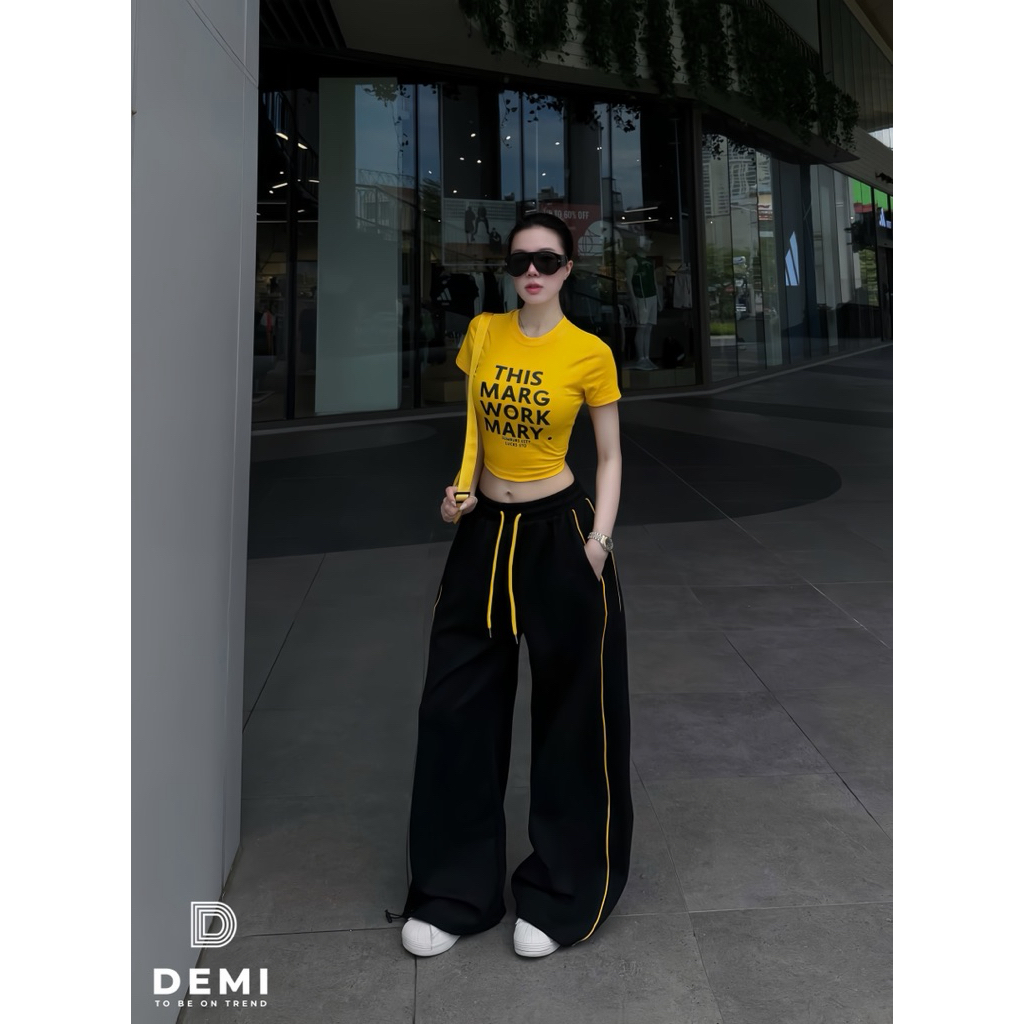 Set lé THIS áo dáng ngắn quần mix lé cá tính phom basic tone màu nổi bật chất liệu sịn mịn 🔥