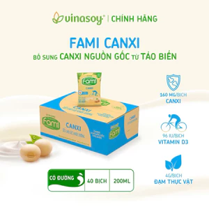 Bịch Fami Canxi nguyên chất ít đường, có đường,Bịch Fami nguyên chất có đường và ít đường
