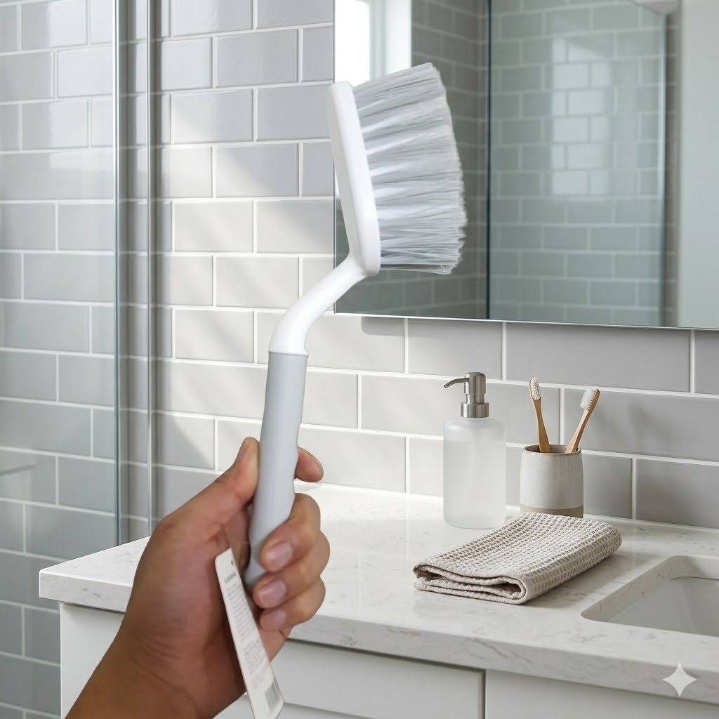 Bàn chải nhà tắm cán dài kirei (26cm) - Chất lượng tốt và lông bàn chải bền | BigBuy360 - bigbuy360.vn