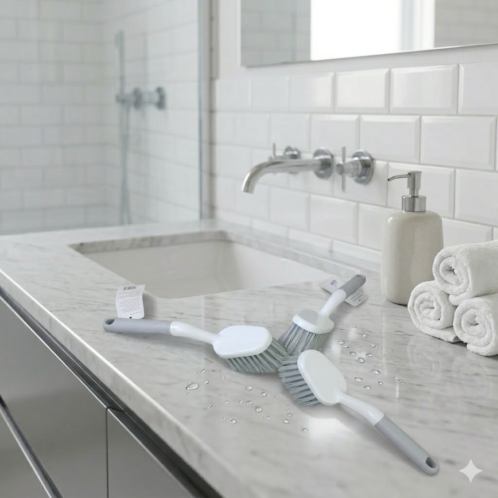 Bàn chải nhà tắm cán dài kirei (26cm) - Chất lượng tốt và lông bàn chải bền | BigBuy360 - bigbuy360.vn