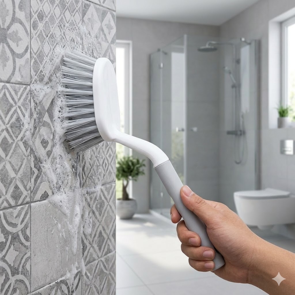 Bàn chải nhà tắm cán dài kirei (26cm) - Chất lượng tốt và lông bàn chải bền | BigBuy360 - bigbuy360.vn