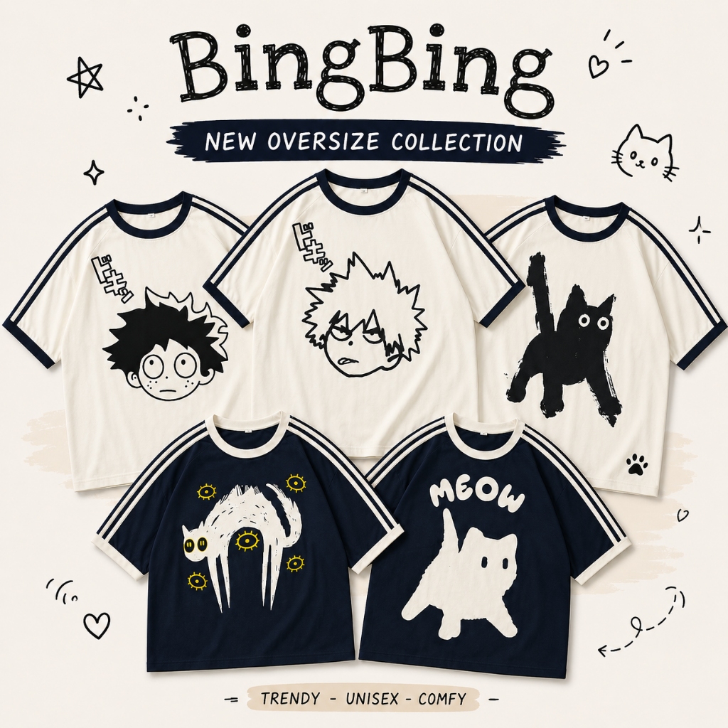 BingBing - Áo Thun Hoạt Hình Form Rộng Oversize Boxy Unisex