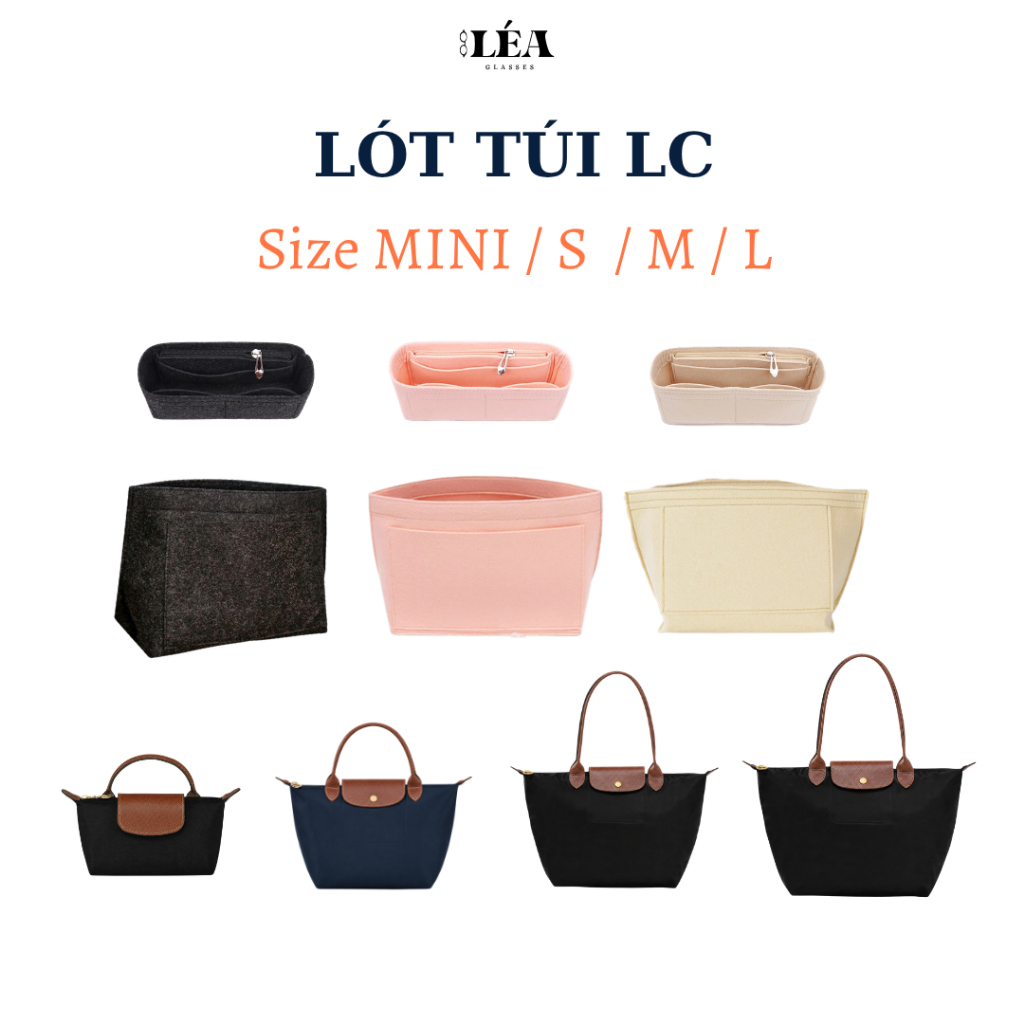 [LÉA GLASSES] Lót Túi tote LC size XS Mini S M L Đứng Form Chia Ngăn Tiện Lợi