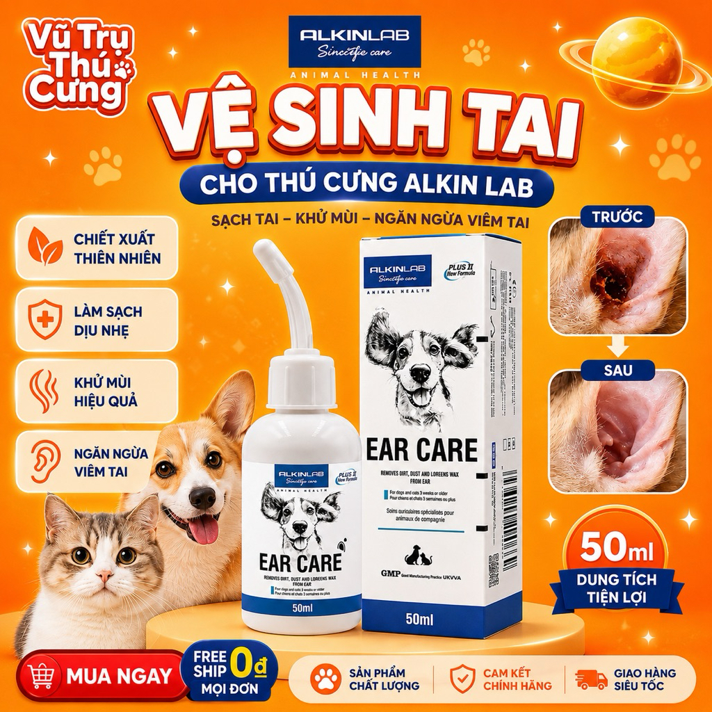 Dung Dịch Nhỏ Tai, Vệ Sinh Tai, Khử Mùi Hôi Cho Chó Mèo