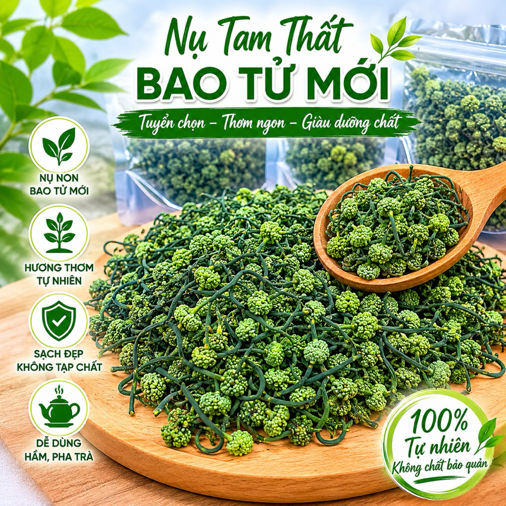 Nụ tam thất khô – Nguyên liệu pha trà, dùng trong thực phẩm