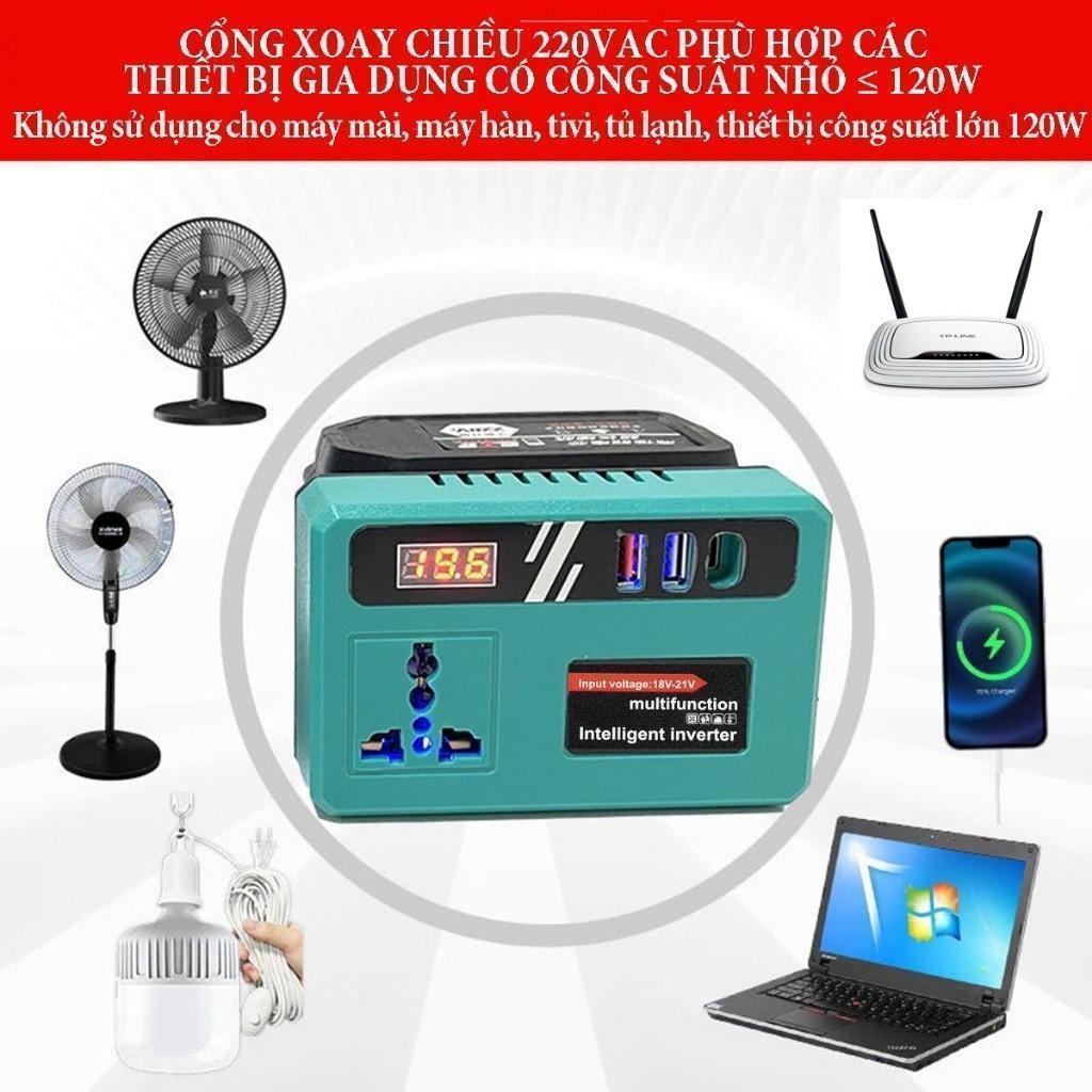Đế Chuyển Đổi Nguồn Điện Cho Pin Makita, Chân Pin Phổ Thông, Chuyển 21V Lên 220V, Siêu Hot 2026