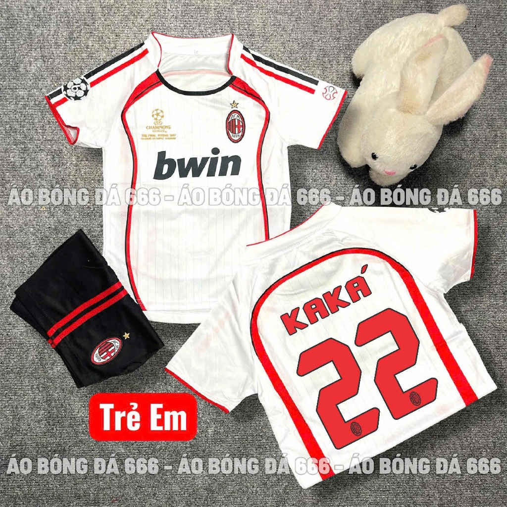 Áo Bóng Đá, Áo Đá Banh Trẻ Em CLB AC MILAN SÂN NHÀ - BẢN 2007 - Vải Mè Thái Cao Cấp 2