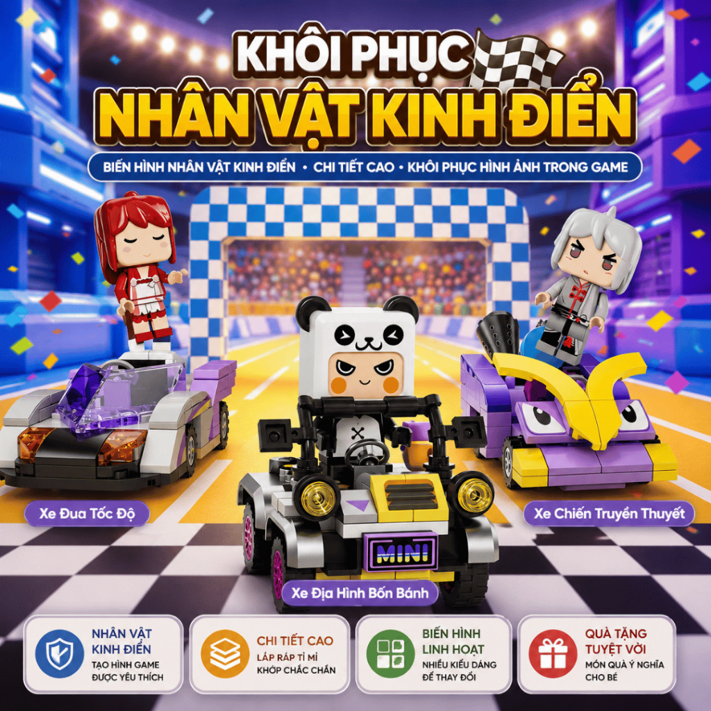 Bộ Lắp Ghép Xe Hồi Lực Mini Cho Bé, Mô Hình Xe Kéo Lùi Tự Chạy, Đồ Chơi Trang Trí Bàn Học