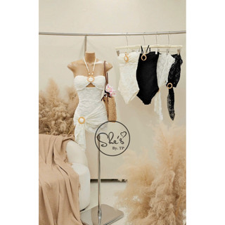 Set Bikini 1 Mảnh Ren Móc Gỗ Mix Choàng Buộc Ngắn Chuẩn She’s