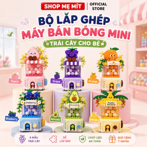 Bộ Lắp Ghép Máy Bán Bóng Mini Trái Cây Cho Bé, Mô Hình Lắp Ráp Trang Trí Bàn Học Dễ Thương