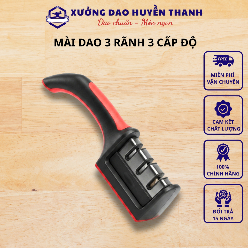 Dụng Cụ Mài Dao 3 Rãnh Đa Năng- Mài Dao Sắc Bén, Dễ Sử Dụng Cho Mọi Loại Dao 3 Rãnh 3 Cấp Độ