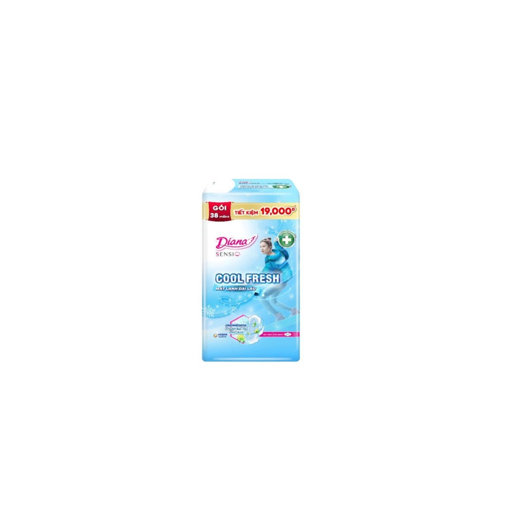 ❄️ BĂNG VỆ SINH DIANA SENSI COOL FRESH SIÊU MỎNG CÁNH - GÓI TIẾT KIỆM 38 MIẾNG ❄️