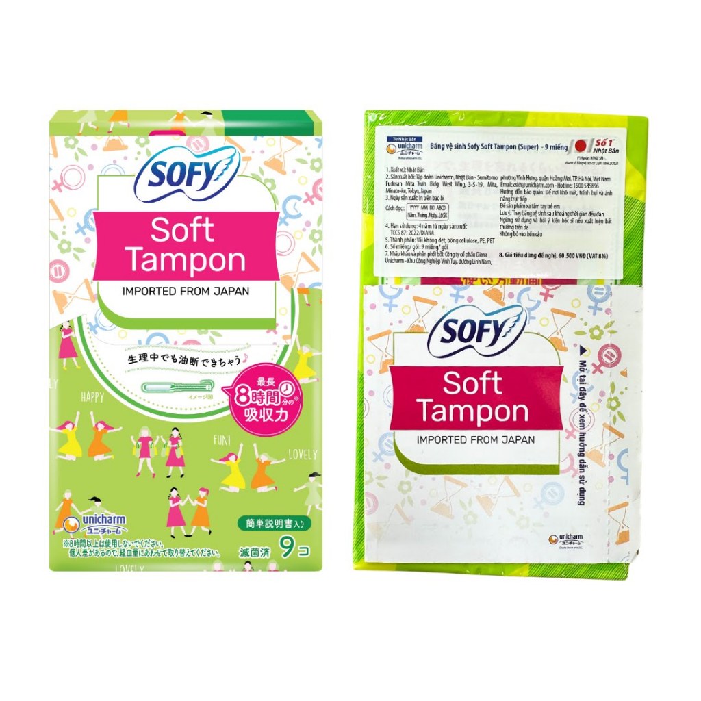 🌟 BVS  TAMPON SOFY SOFT REGULAR - HỘP 9 MIẾNG (CÓ CẦN ĐẨY) 🌟