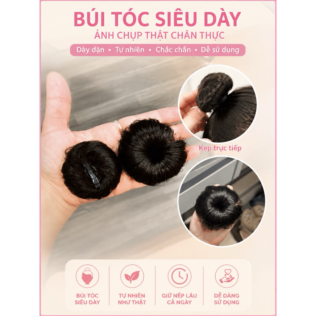 [HÀNG SIÊU CẤP] SET 2 TÓC GIẢ KẸP BÚI MINI CHO BÉ SIÊU DÀY SIÊU ĐÁNG YÊU TẶNG CHỎM TÓC CÂY DỪA